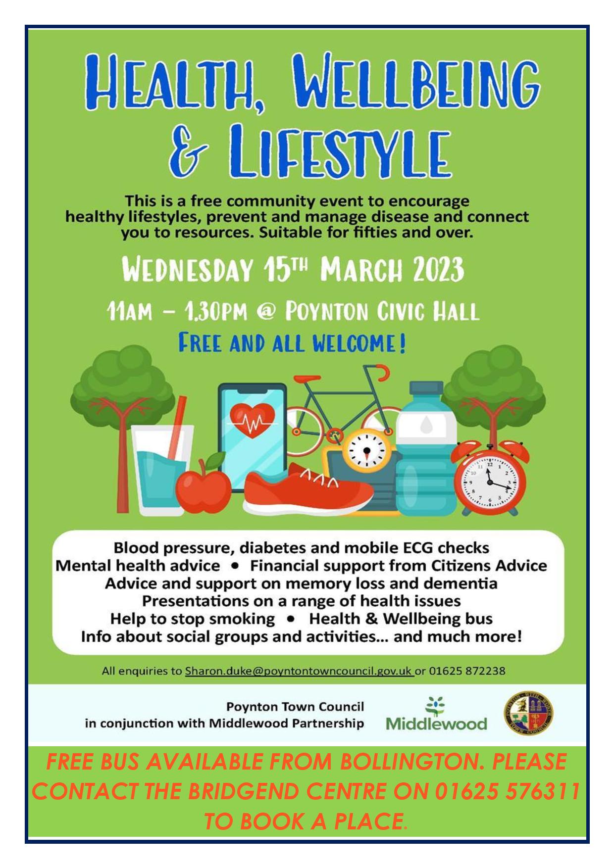 Health, Wellbeing And Lifestyle Event – 15th March – Bridgend Centre