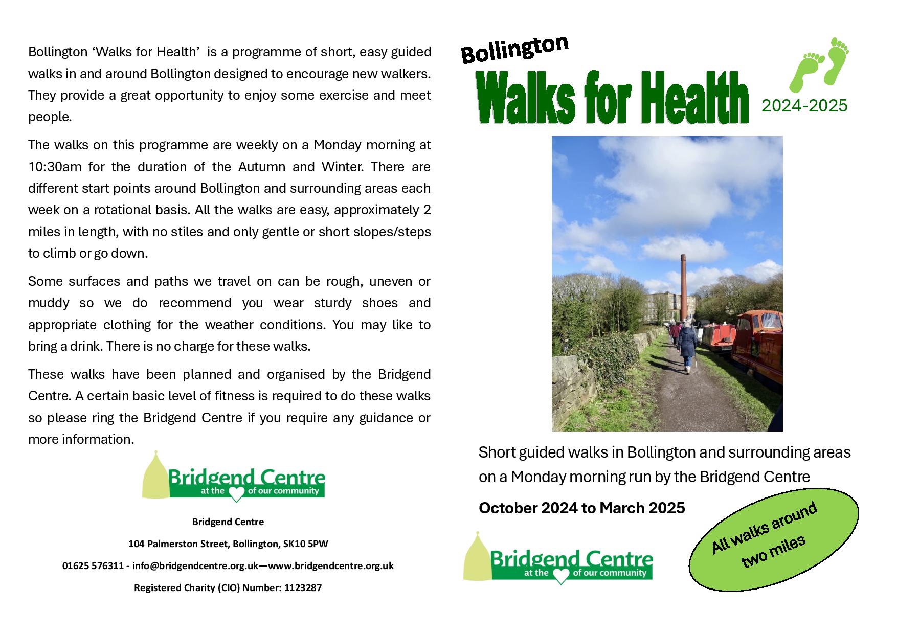 Bridgend walks for health October 2024 to March 2025