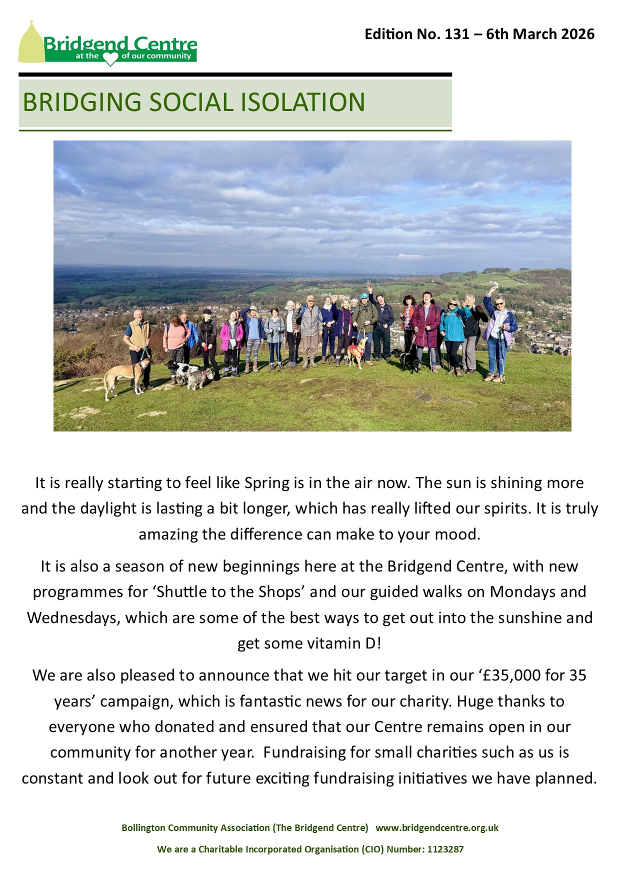 Bridging Social Isolation – No 131 – 6th March 2026