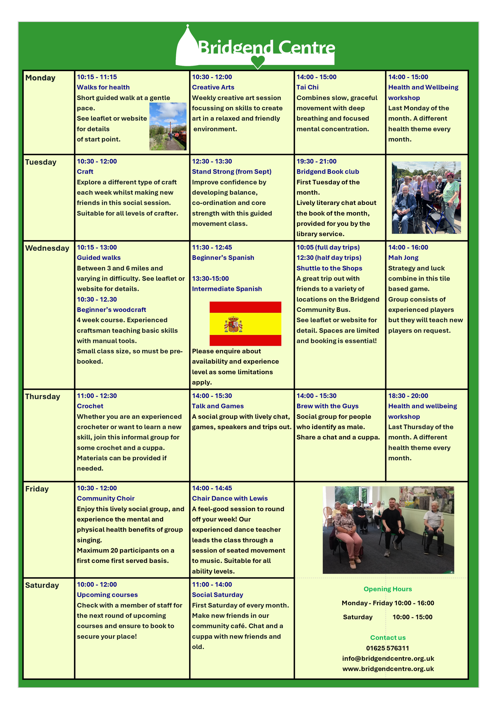 Activities leaflet
