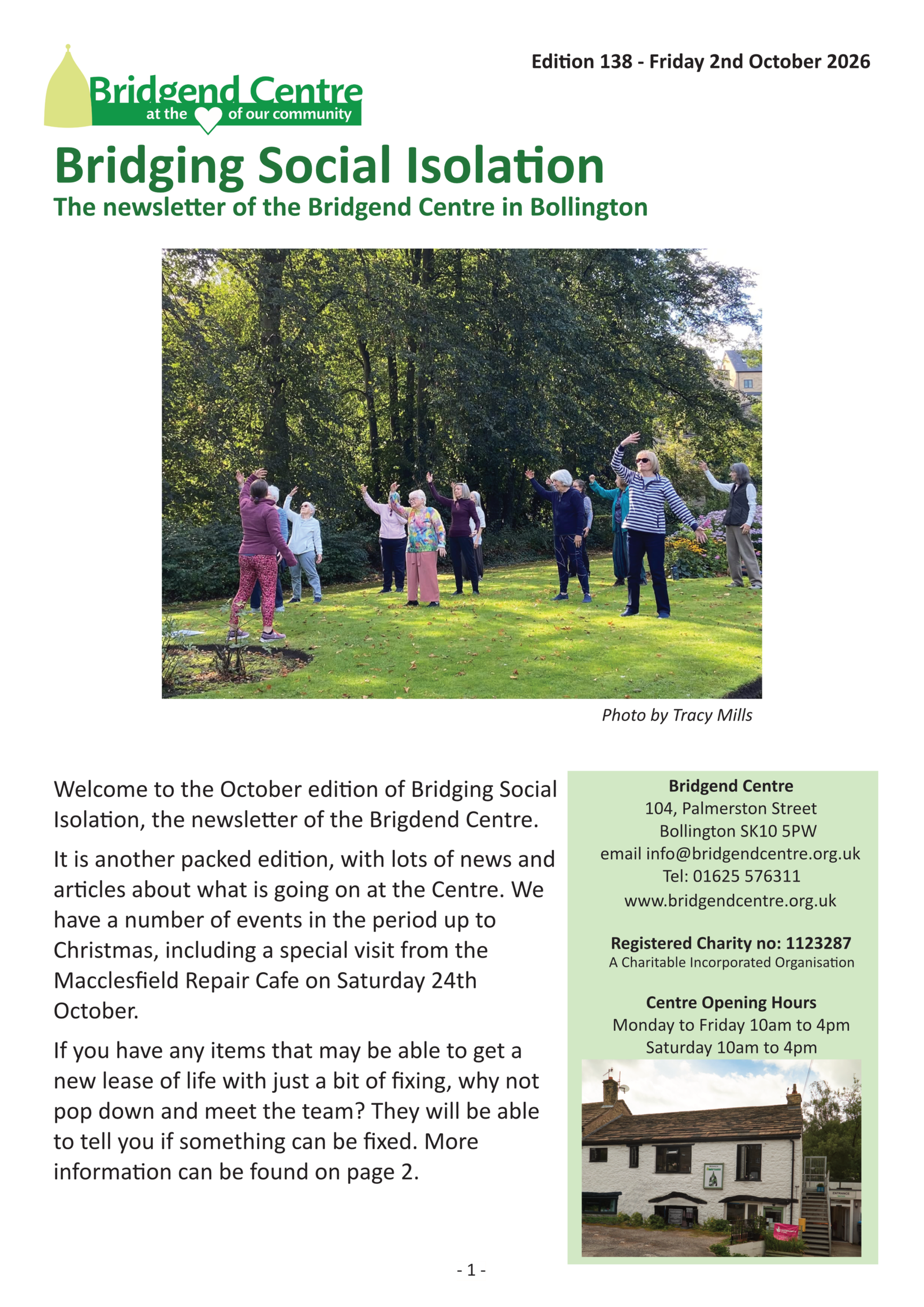 Bridging Social Isolation – No 138 – 2nd October 2026
